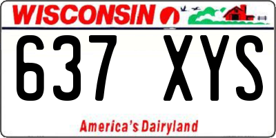 WI license plate 637XYS