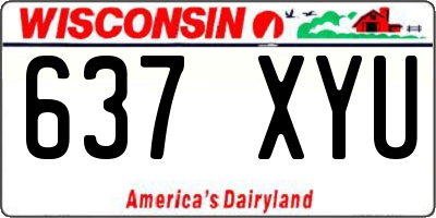 WI license plate 637XYU