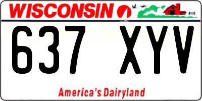 WI license plate 637XYV