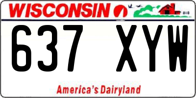 WI license plate 637XYW