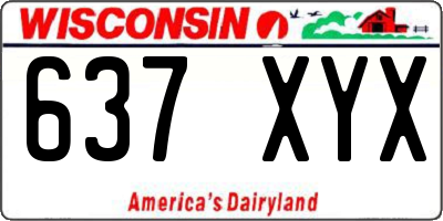 WI license plate 637XYX