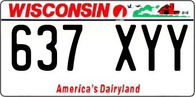 WI license plate 637XYY