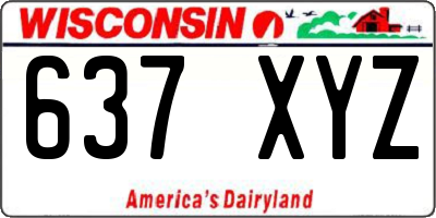 WI license plate 637XYZ