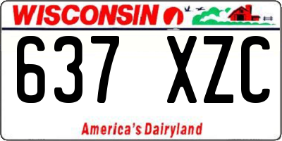 WI license plate 637XZC