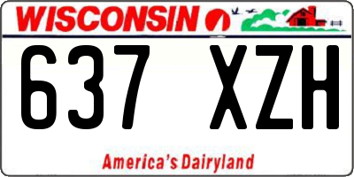 WI license plate 637XZH