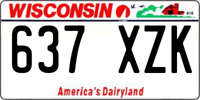 WI license plate 637XZK