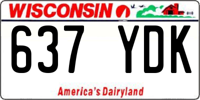 WI license plate 637YDK
