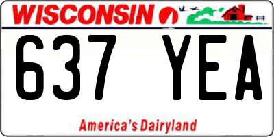 WI license plate 637YEA