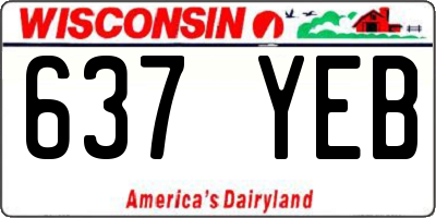 WI license plate 637YEB