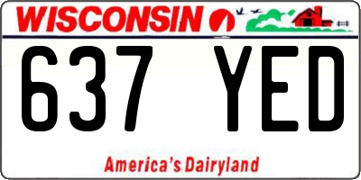 WI license plate 637YED
