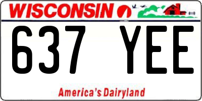 WI license plate 637YEE