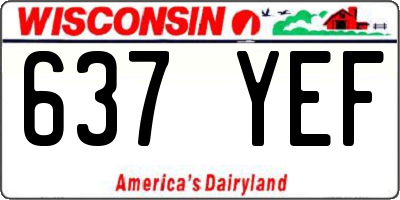 WI license plate 637YEF