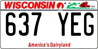 WI license plate 637YEG