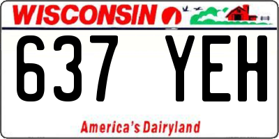 WI license plate 637YEH