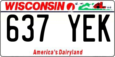 WI license plate 637YEK