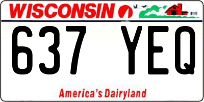 WI license plate 637YEQ