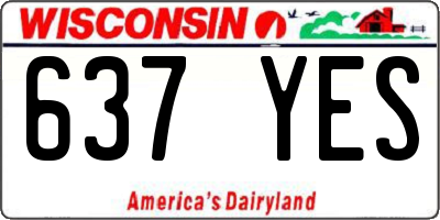 WI license plate 637YES