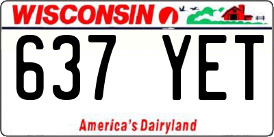 WI license plate 637YET