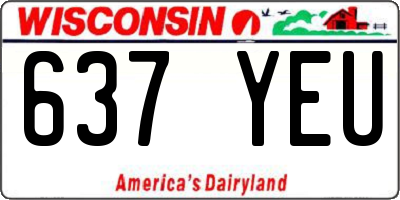 WI license plate 637YEU