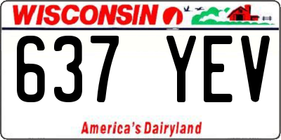 WI license plate 637YEV