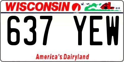 WI license plate 637YEW