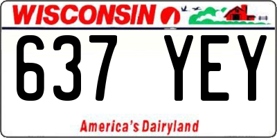 WI license plate 637YEY