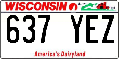 WI license plate 637YEZ