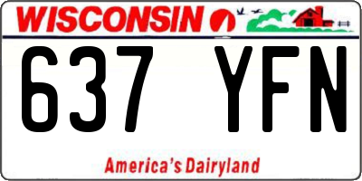 WI license plate 637YFN