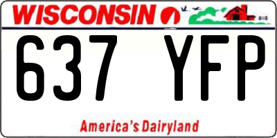 WI license plate 637YFP