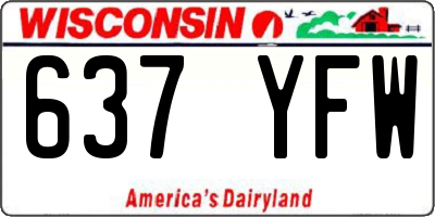 WI license plate 637YFW