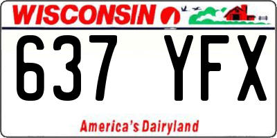WI license plate 637YFX