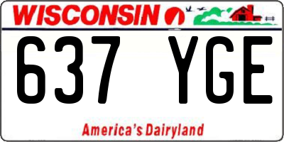 WI license plate 637YGE