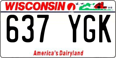 WI license plate 637YGK