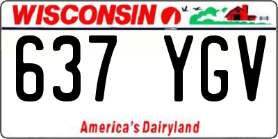 WI license plate 637YGV