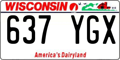 WI license plate 637YGX