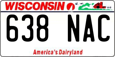 WI license plate 638NAC