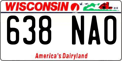 WI license plate 638NAO