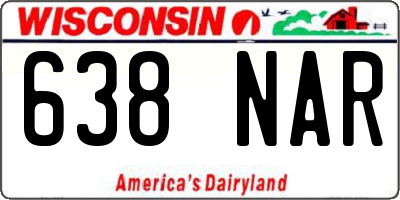 WI license plate 638NAR