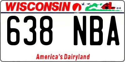 WI license plate 638NBA