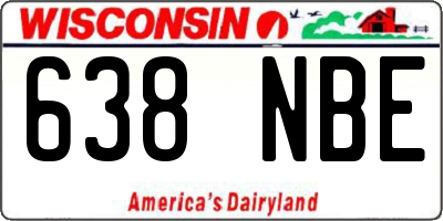 WI license plate 638NBE