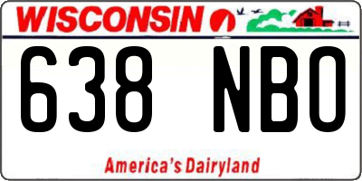 WI license plate 638NBO
