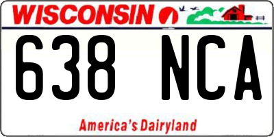 WI license plate 638NCA