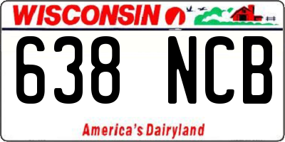 WI license plate 638NCB