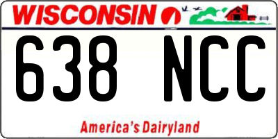 WI license plate 638NCC