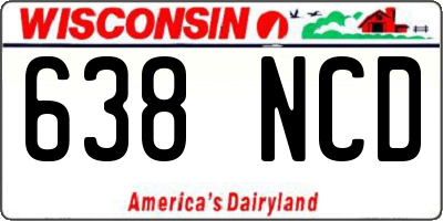 WI license plate 638NCD