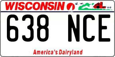WI license plate 638NCE