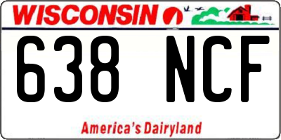 WI license plate 638NCF