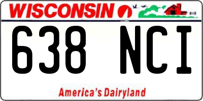 WI license plate 638NCI