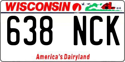 WI license plate 638NCK