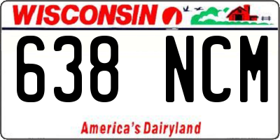 WI license plate 638NCM